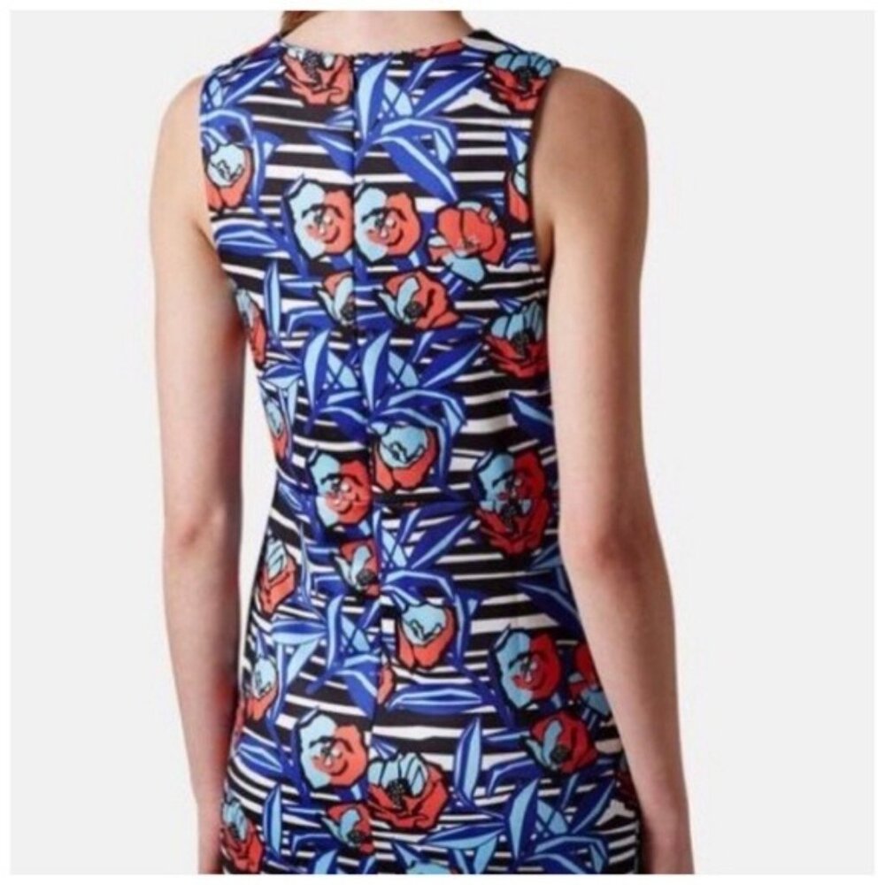 TopShop Dress Women Size 6 Sleeveless Bodycon Flower Slice Jersey Short Colorful - Picture 3 of 10